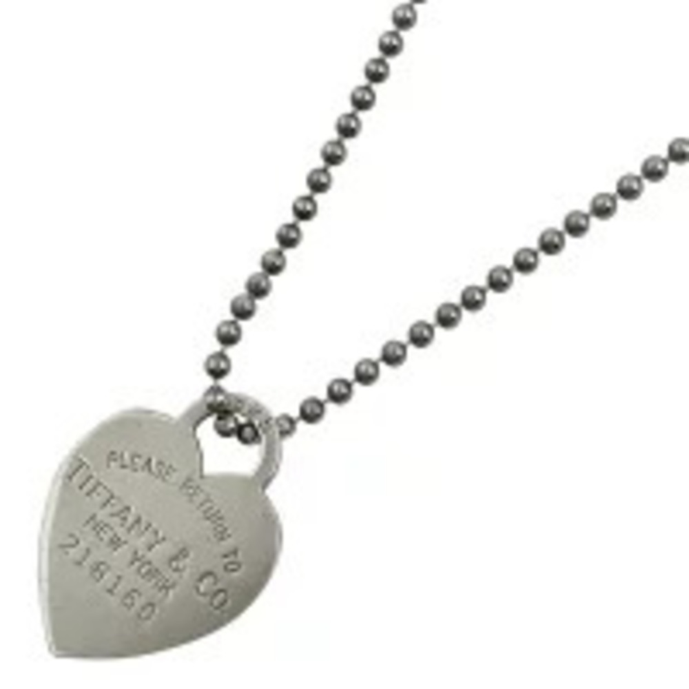 Tiffany Co to Necklace Long Heart Pendant Sterling Silver